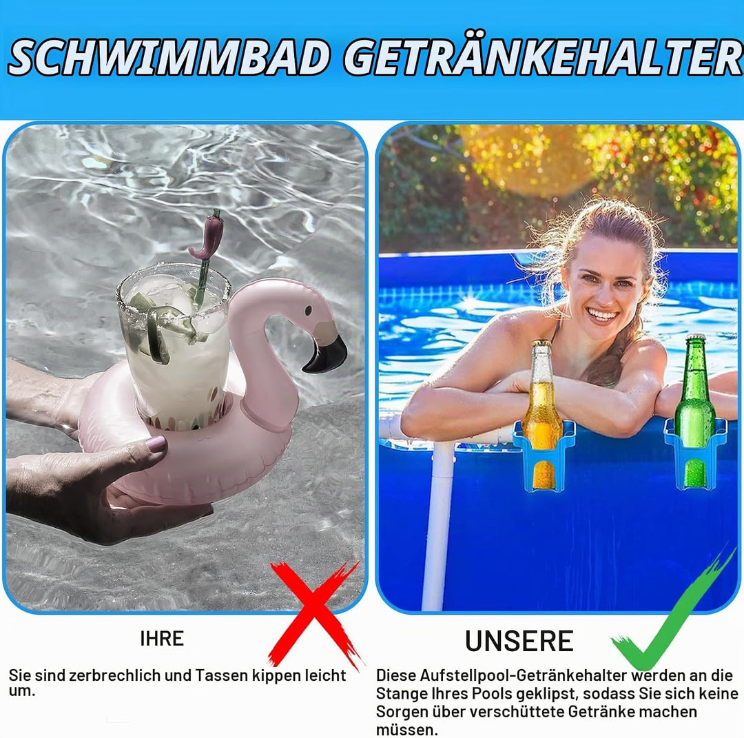 FePen Getränkehalter Pool 4 Stück, Pool Getränkehalter Blau, Pool Becherhalter aus Kunststoff, Multi