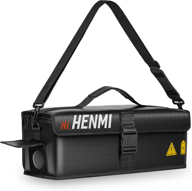 HENMI Ebike Akku Tasche, 1000 °C Feuerfest Zum Sicheren Lagern, Transportieren, Laden, 41 x 13 x 12