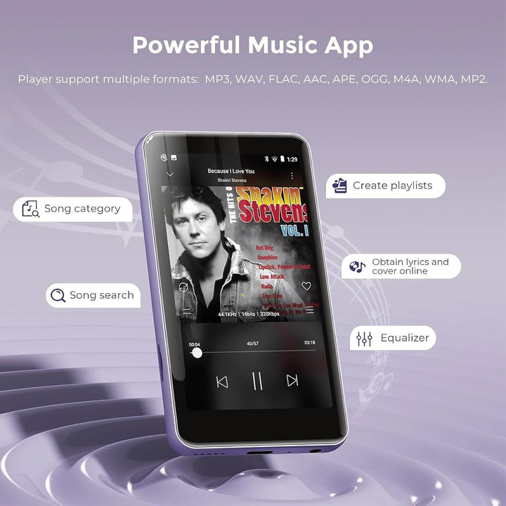 innioasis 16 GB MP3-Player mit Bluetooth und WLAN, MP3-Player, Apple Music, 4 Zoll Touchscreen, Andr