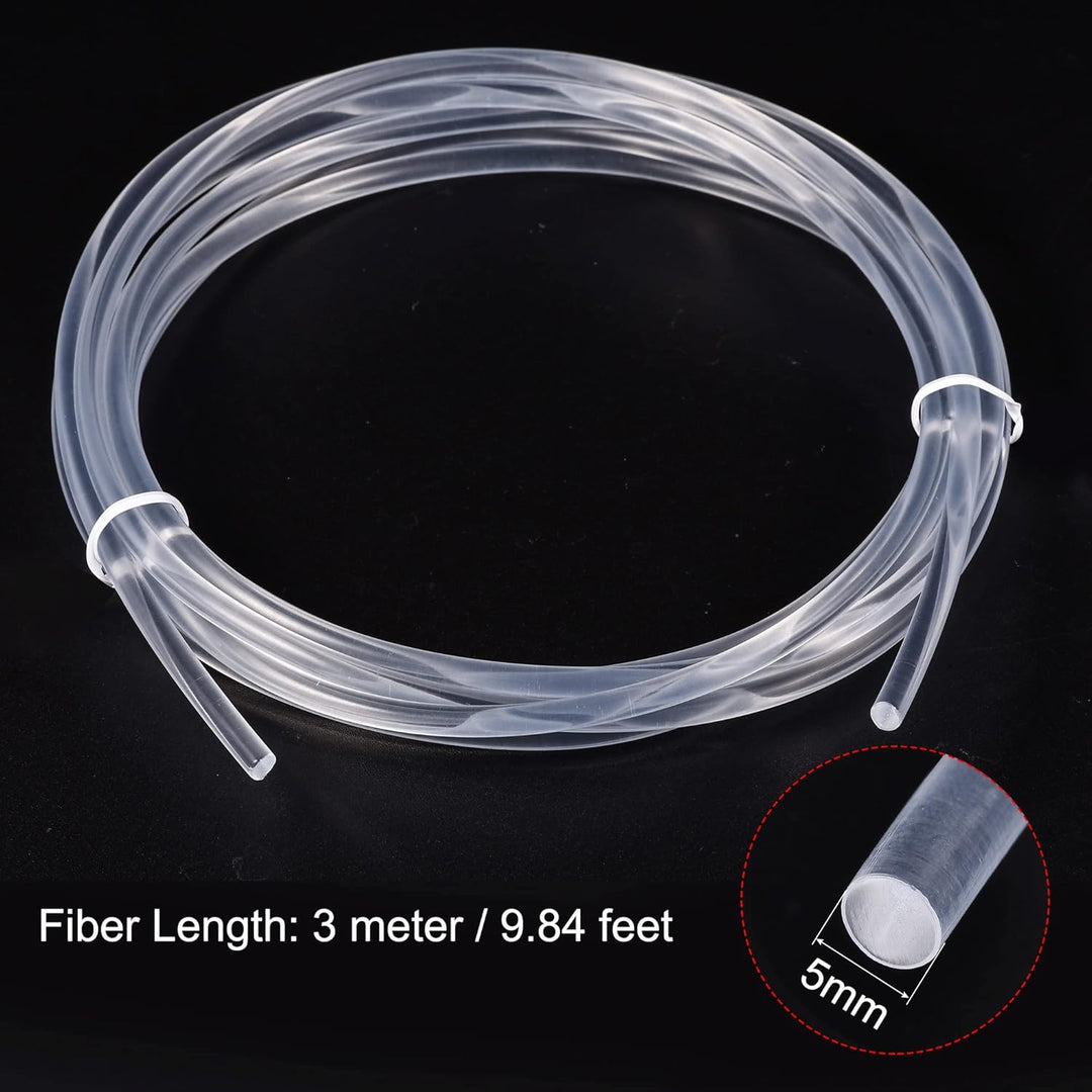 sourcing map PMMA Seitenglühend Glasfaserkabel 5mm 3.0M für LED Lichtleiter im Haus, Hotel
