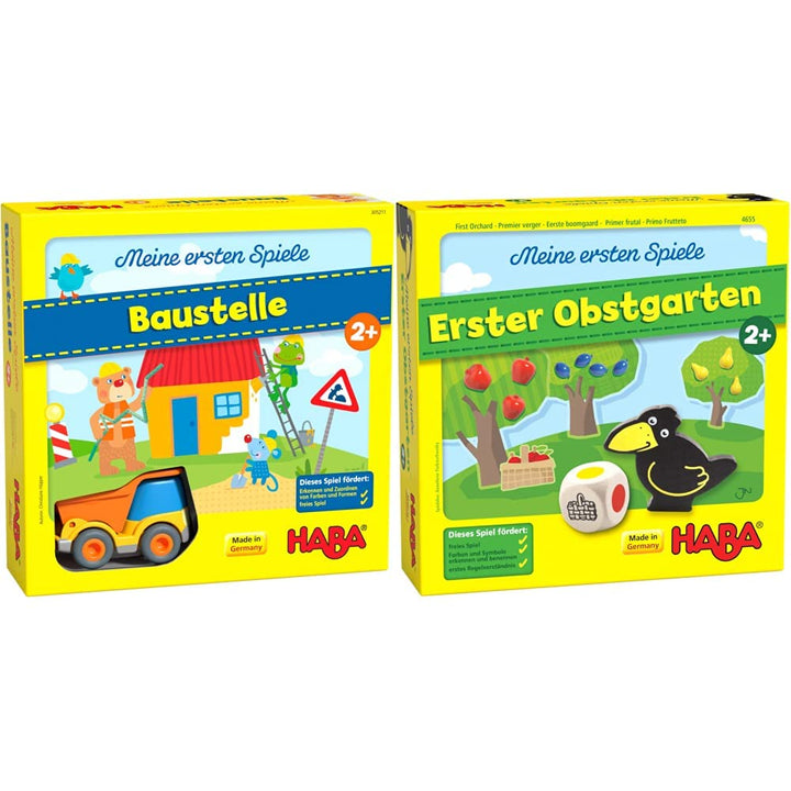 HABA 305211 - Meine ersten Spiele – Baustelle &amp; 4655 - Meine ersten Spiele Erster Obstgarten, unterh