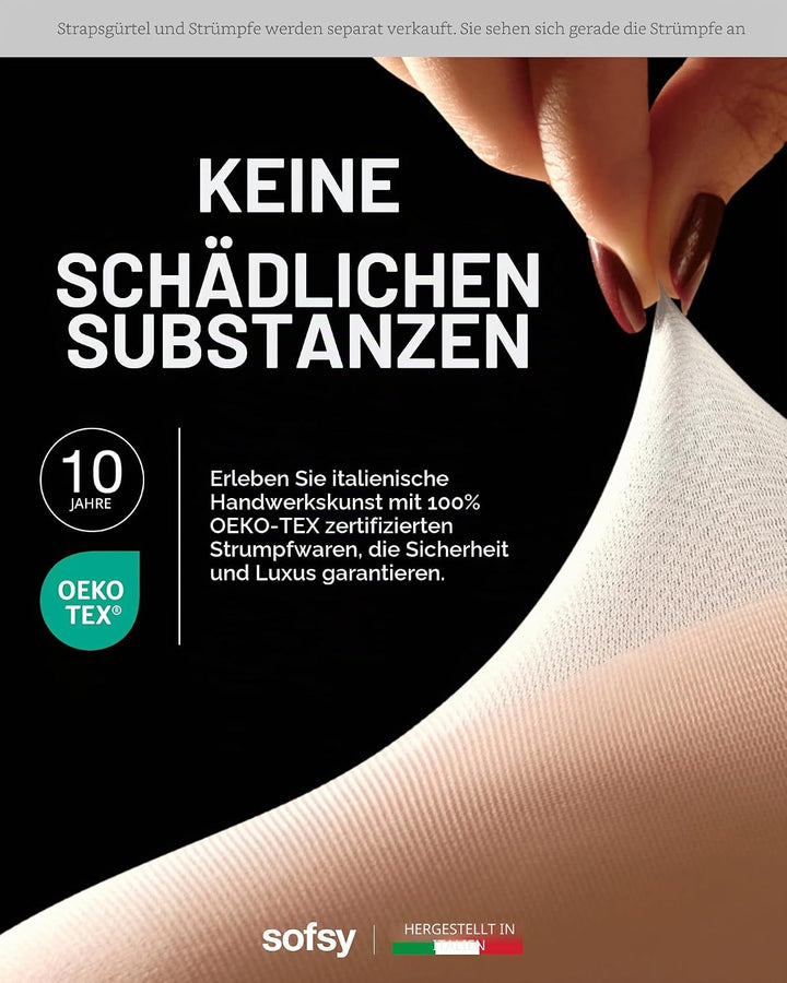sofsy Durchsichtige Haltlose Strümpfe für Strumpfband/Strapsgürtel | Strapsen Dessous mit 15 Den (St