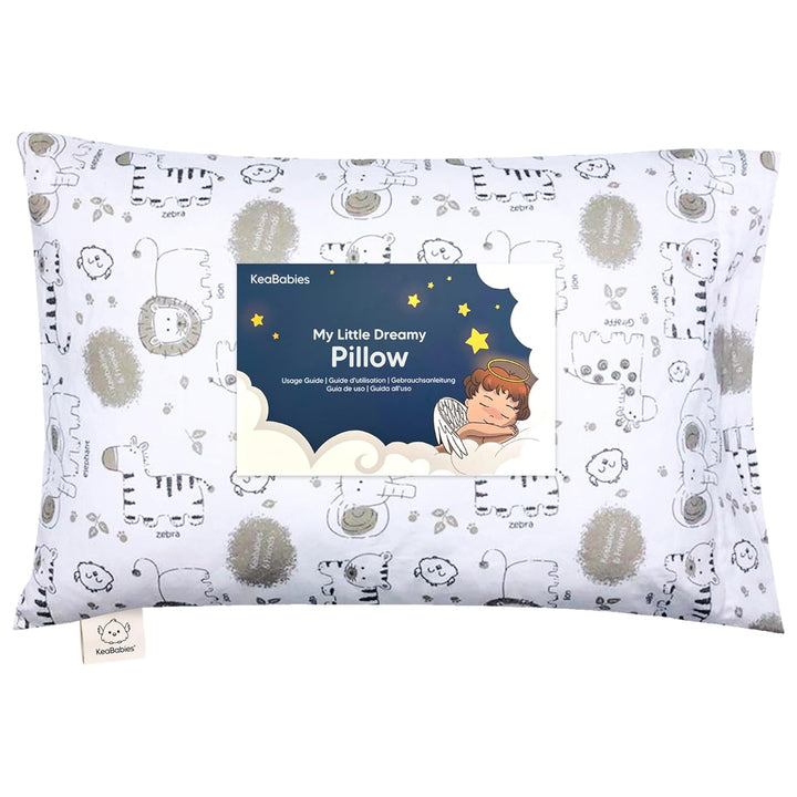 Kopfkissen Kleinkind mit Kissenbezug - Weich Bio Baumwolle Kissen Kinder zum Schlafen - Waschbar Kle