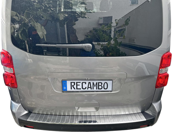 RECAMBO Ladekantenschutz Edelstahl Hochglanz poliert, Chrom Look - kompatibel für Peugeot Traveller