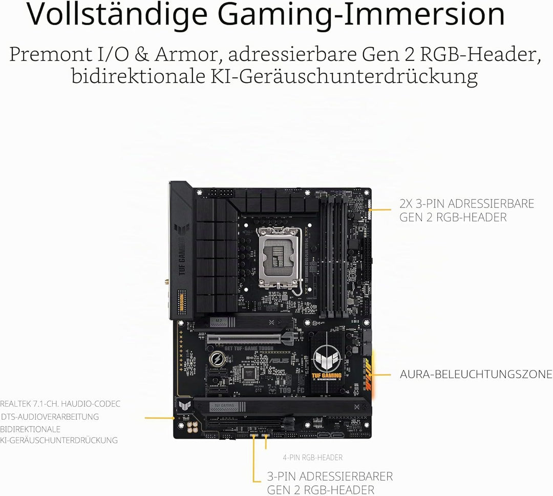 ASUS TUF GAMING B760-PLUS WIFI D4 Mainboard Sockel Intel LGA 1700 (Intel B760, ATX, DDR4 Speicher, P