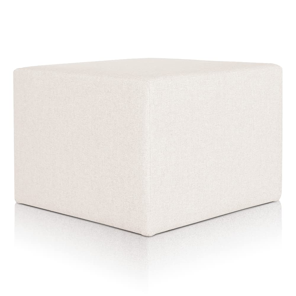 Deshome Pouf hocker Fussstütze 63x63x44 cm Wasserabweisender Stoff: Modernes Design Pouf für Sofa Wo