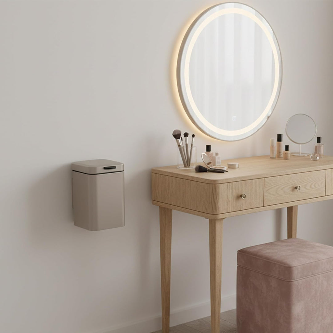 Relaxdays Kosmetikeimer Wandmontage, 3 l, Absenkautomatik, entnehmbarer Inneneimer, Bad Mülleimer, E