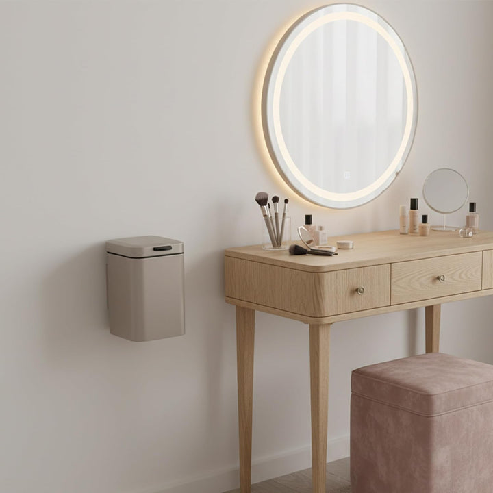Relaxdays Kosmetikeimer Wandmontage, 3 l, Absenkautomatik, entnehmbarer Inneneimer, Bad Mülleimer, E