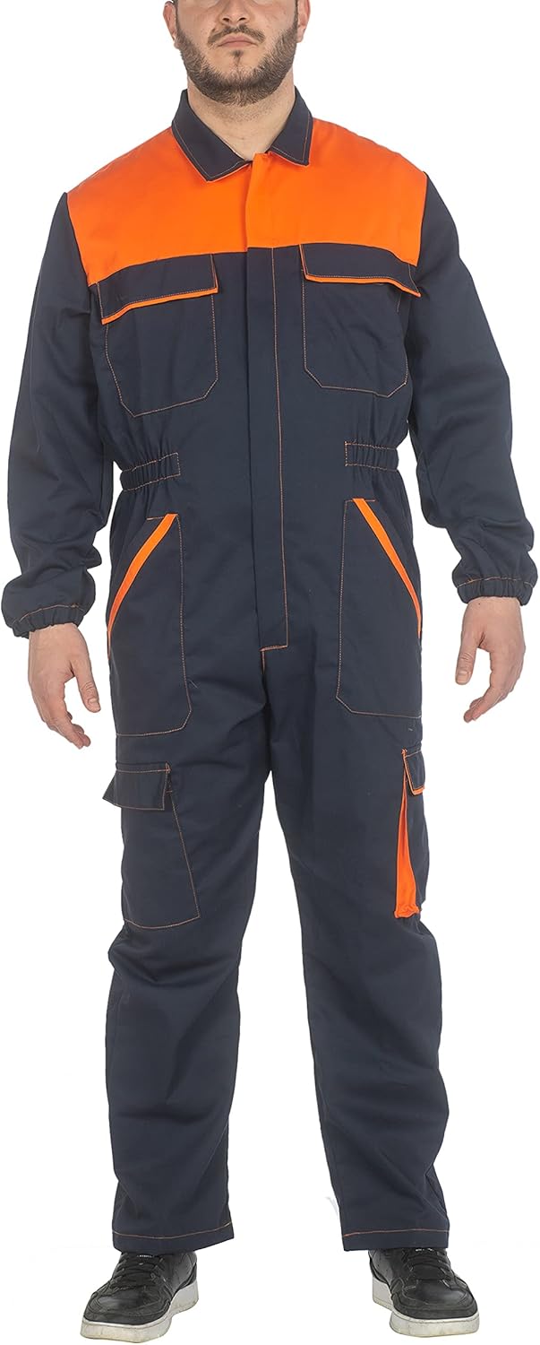 C.B.F. Balducci Group Arbeitsanzug mit Mehreren Taschen Arbeitsanzug M Blau / Orange, M Blau / Orang