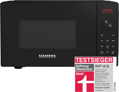 Siemens FF023LMB2 iQ300 Mikrowelle, 44 x 26 cm, 800 Watt, Drehteller 27 cm, Türanschlag links, cookC