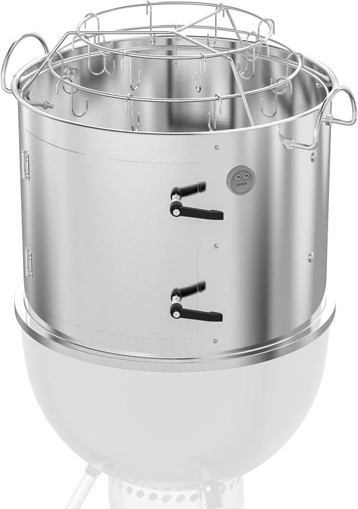 Onlyfire BRK-6115 Edelstahl Räucherkammer Mittelkochsystem für Weber 47 cm Kugel-Holzkohlegrill (Rin