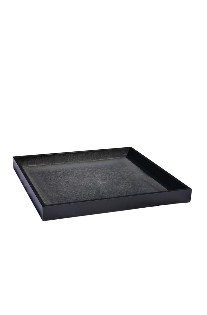 eastwest pflanzkübel Untersetzer Bassin aus Hochleistungs-Fiberglas in schwarz, quadratisch - Grösse