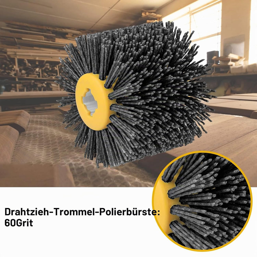 Shineboc Schleifbürsten,60 Körnung 120x100mm Nylonbürste, Polierbürste zum Holzverarbeitung, Grit Bü