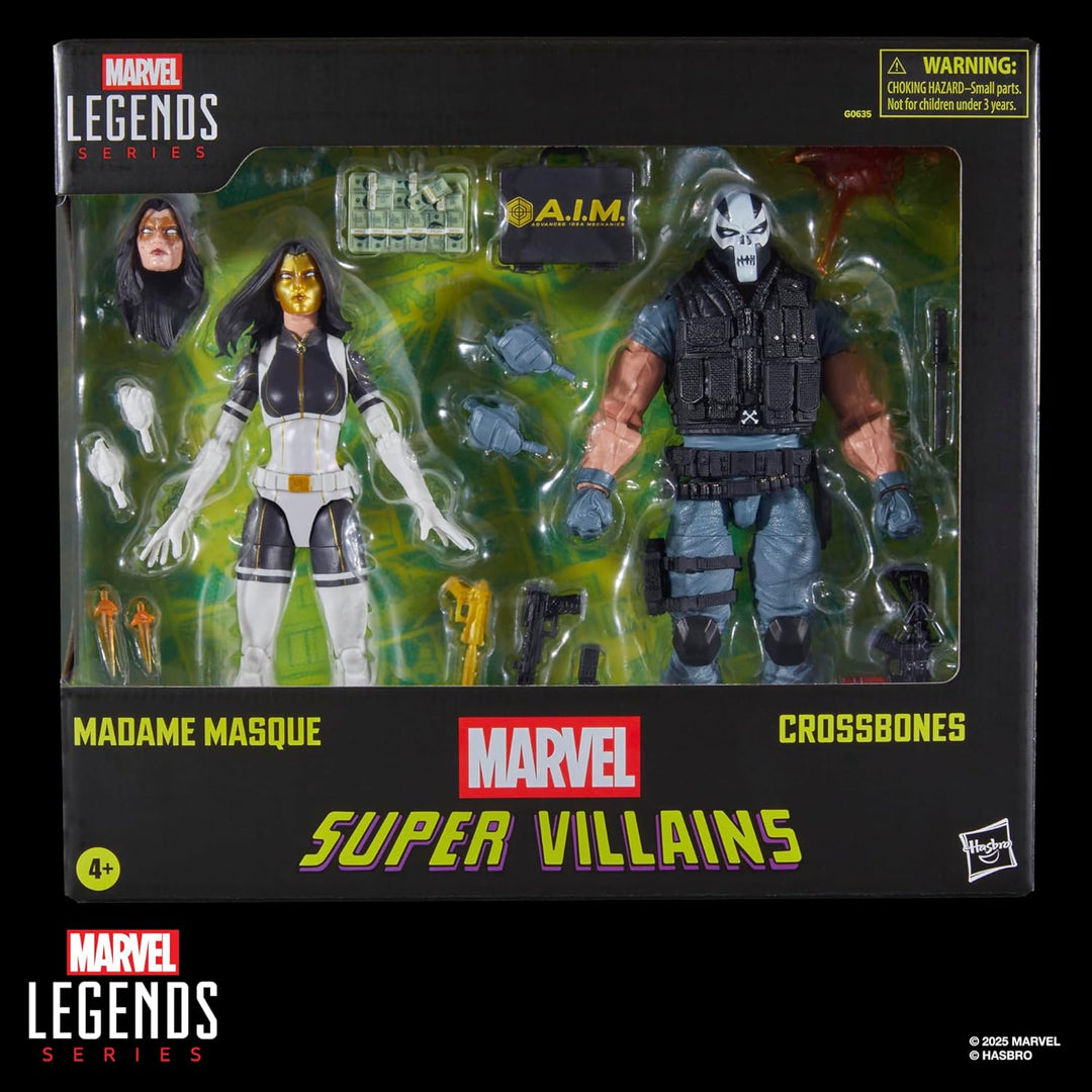 Marvel Legends Series Madame Masque und Crossbones Action-Figuren, Gold, Schwarz, Rot