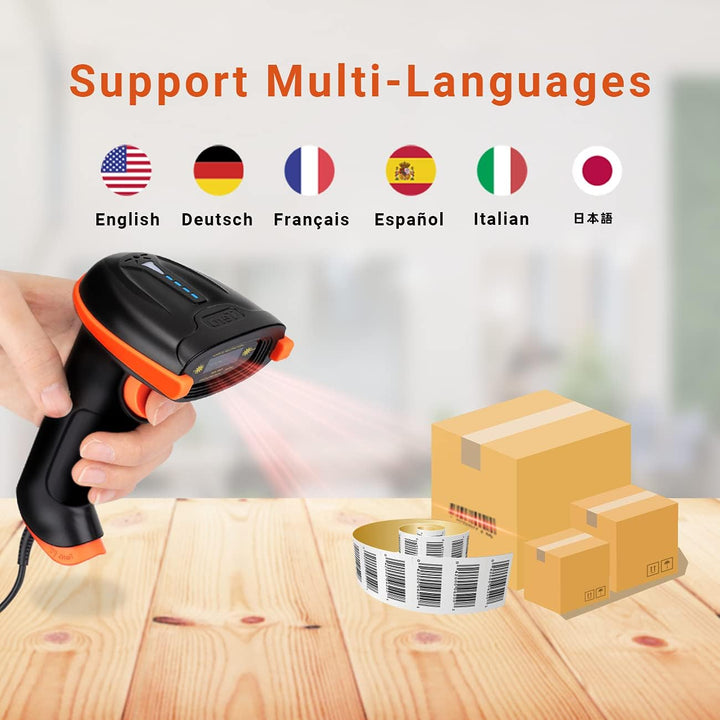 Tera Barcode-Scanner 1D Laser USB Wired Kabelgebunden Handheld Barcodescanner Handscanner Lesegerät