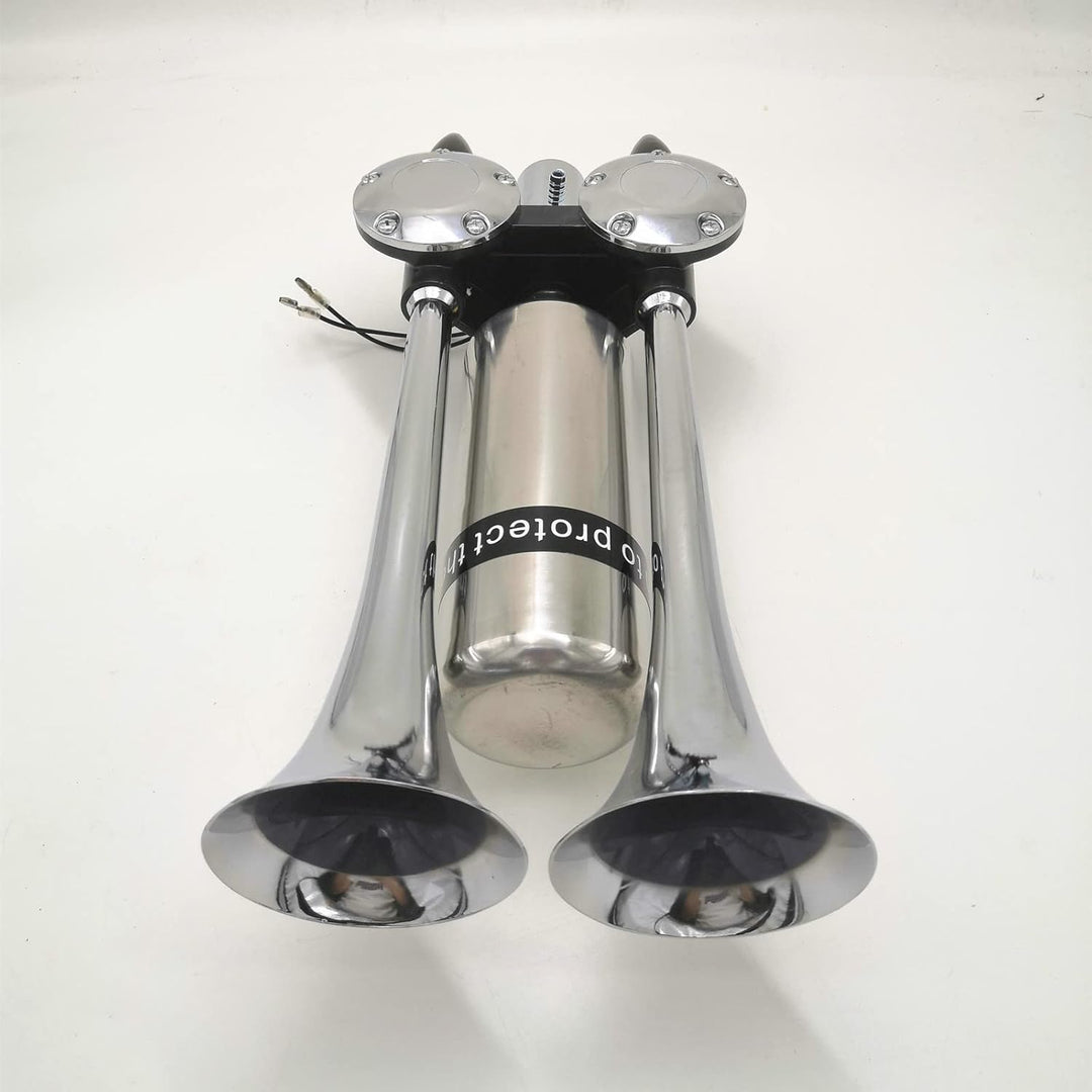 Autohupe Bootshupe 175DB Car Horn Schiffshupe Verlängern Sie den Ton Doppelrohrhupe Lufthupe Silber