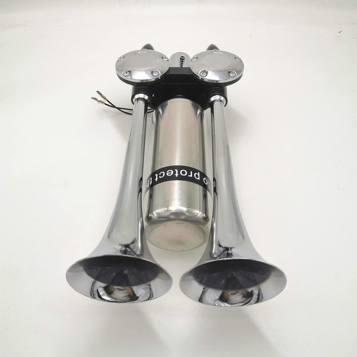 Autohupe Bootshupe 175DB Car Horn Schiffshupe Verlängern Sie den Ton Doppelrohrhupe Lufthupe Silber