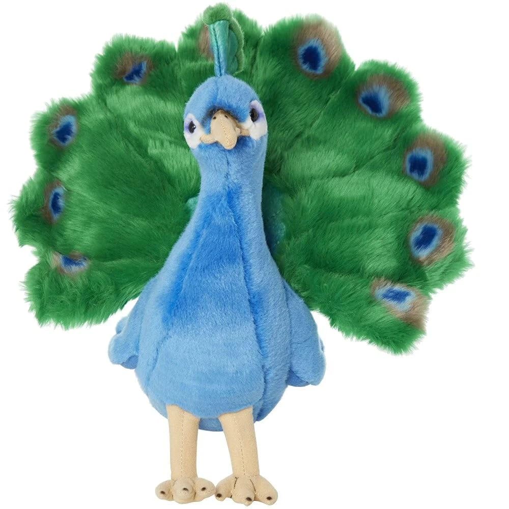 Living Nature Stofftier - Bunter Pfau (18cm) Pfau (18 cm), Pfau (18 cm)