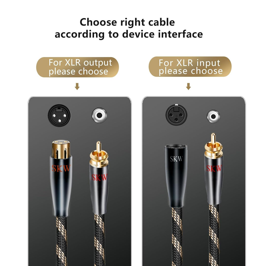 SKW BG Serie Hochreines Kupfer RCA Stecker auf XLR Stecker Kabel - 3M 3M RCA auf XLR Stecker, 3M RCA
