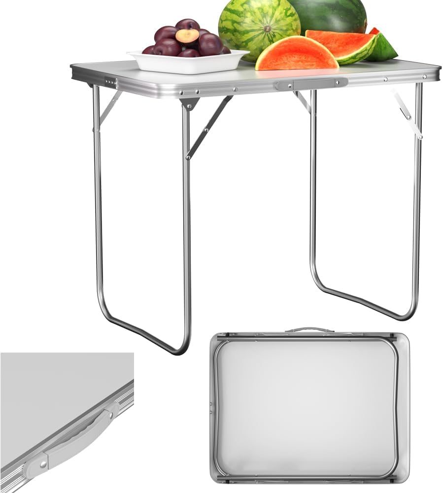 Aluminium-Klapptisch, Campingtisch, tragbarer Klapptisch mit Griff, Picknicktisch, verstellbar, leic