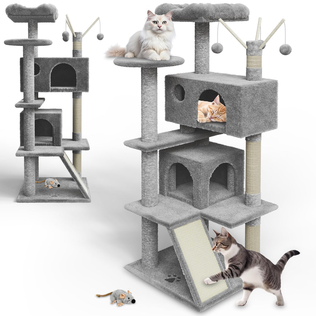 zooprinz Premium Kratzbaum – Grosser XXL Kletterturm für kleine & grosse Katzen - Breiter Kratzbaum