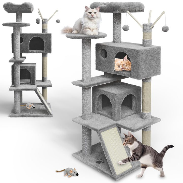 zooprinz Premium Kratzbaum – Grosser XXL Kletterturm für kleine & grosse Katzen - Breiter Kratzbaum