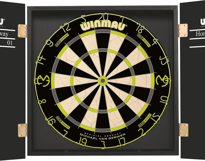 WINMAU Michael Van Gerwen MvG-Sets erhältlich mit Dartboards, Schränken, Umrandungen, Darts und Zube