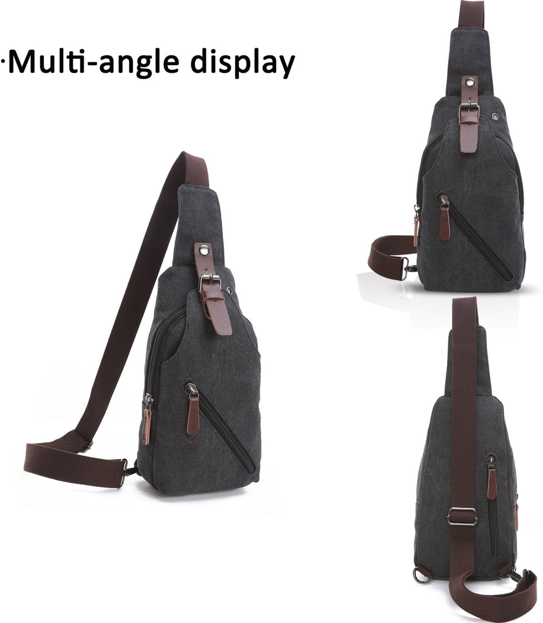 FANDARE Sling Bag mit Kopfhöreröffnung Studenten Party Outdoor Multifunktional Umhängetasche Damen/H