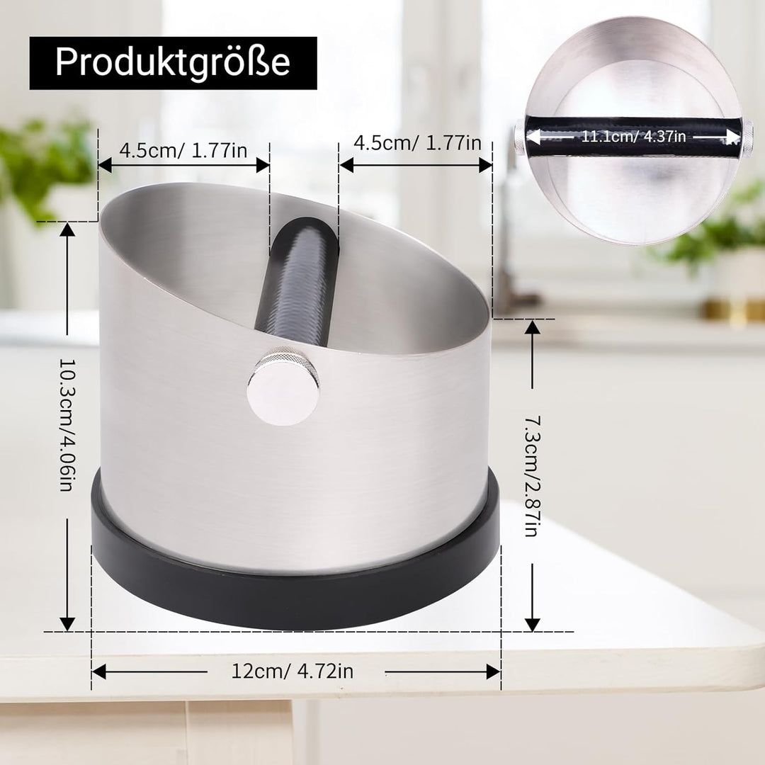 Abklopfbehälter für Siebträger, Edelstahl Kaffeesatz Abschlagbehälter, Kaffee Knock,Kaffeesatz Absch