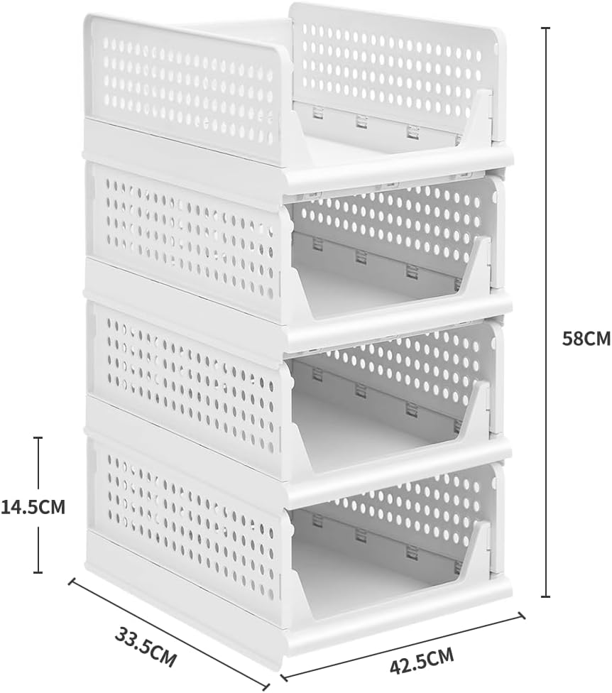 Faltbare Aufbewahrungsbox, Organizer für Kleiderschrank, verschiebbar, stapelbar, Schublade, für Küc