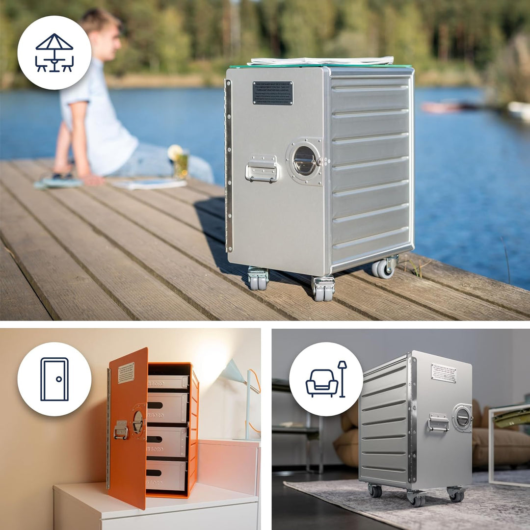 Rollcontainer mit Schubladen, mobiler Aktenschrank, Metallschrank, Schubladenschrank Küche, Druckert
