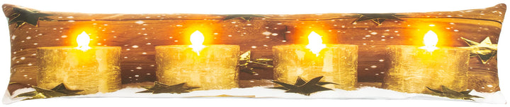 Brandsseller Weihnacht Zugluftstopper LED Beleuchtet Timer Dekokissen Windstopper 90x20 cm (90x20 cm