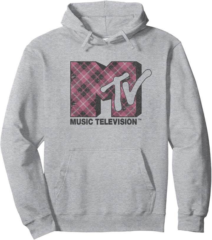 MTV Plaid Logo Pullover Hoodie