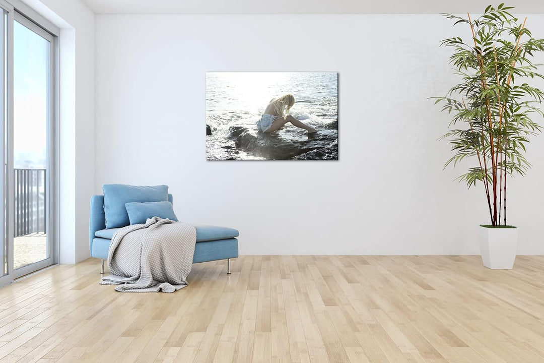 deyoli sexy Frau am Strand Format:75x50 cm als Leinwandbild, Motiv fertig gerahmt auf Echtholzrahmen