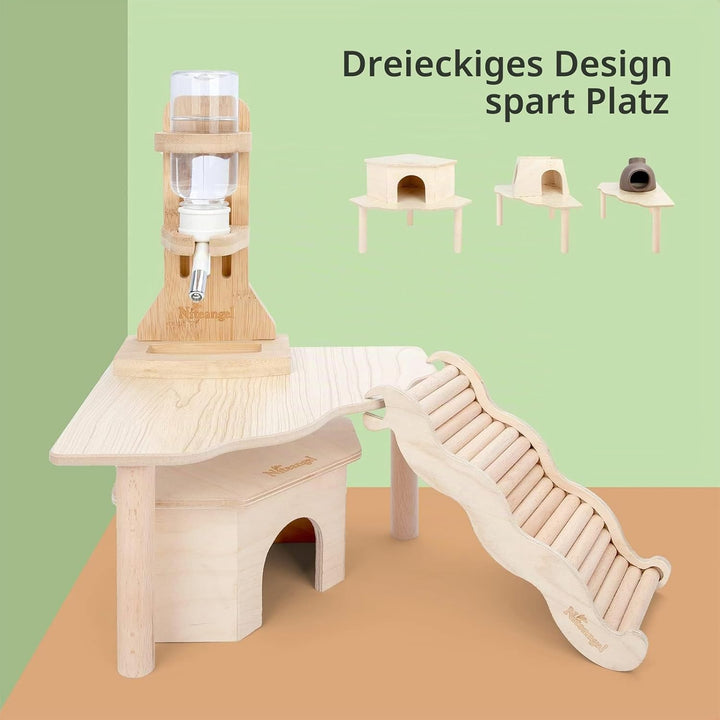 Niteangel Hamster Spielpodest aus Holz für Zwerghamster, Syrische Hamster, Gerbils, Mäuse, Degus ode