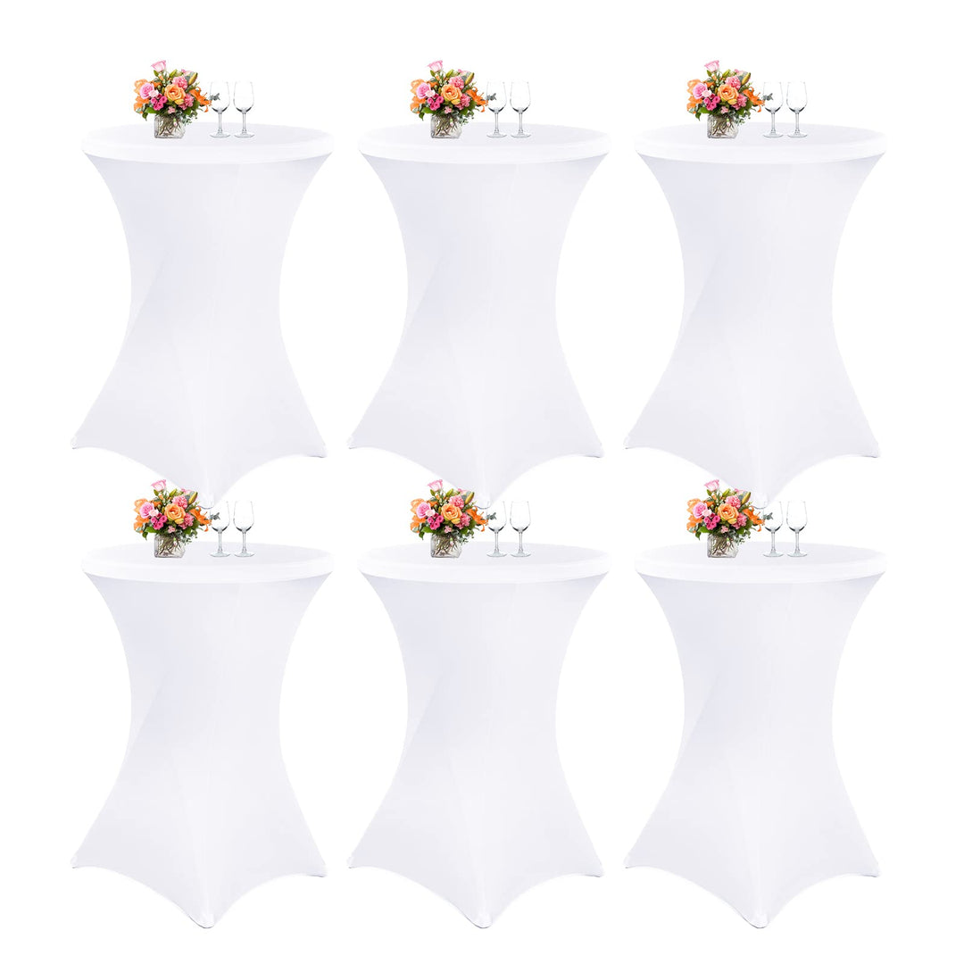 Showgeous 6 Packungen Stretch Stehtisch Husse für Bistrotisch Ø 80-85 cm Cocktail Tisch-Überzug Huss