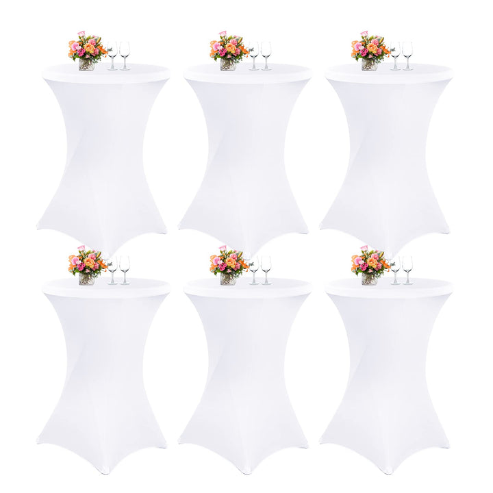 Showgeous 6 Packungen Stretch Stehtisch Husse für Bistrotisch Ø 80-85 cm Cocktail Tisch-Überzug Huss