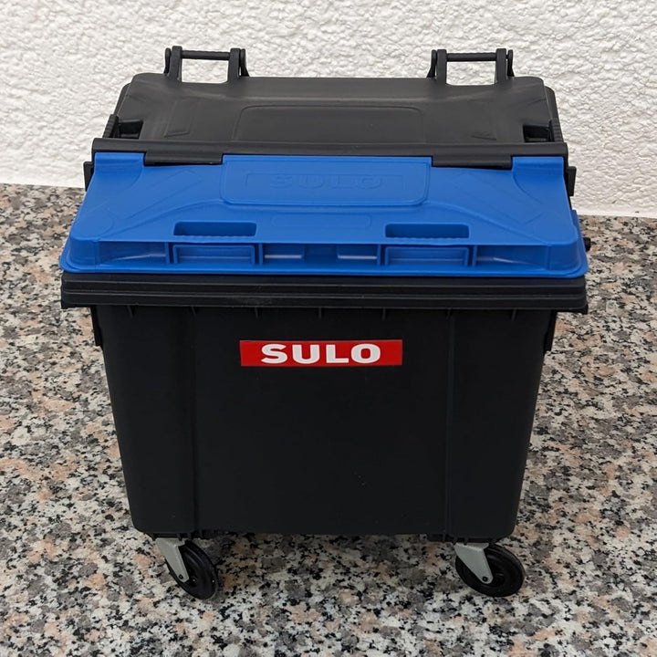 Sulo Mini Mülltonne Container 1100L Nachbildung | Tisch-Mülleimer Klein | Desktop Büro Schreibtisch