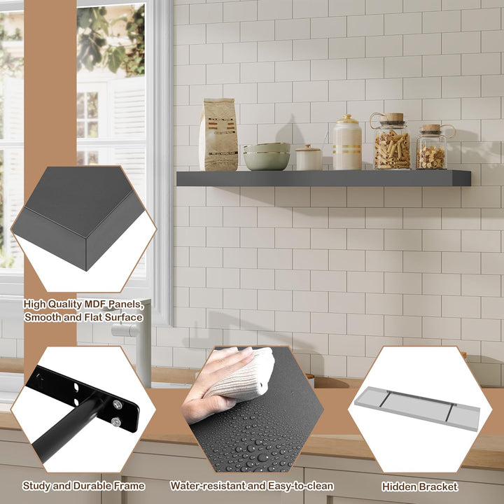 WOLTU 2X Wandregal Wandboard Bücherregal Regale für Deko Wandablagen aus MDF Holz, 2er Set Hängerega