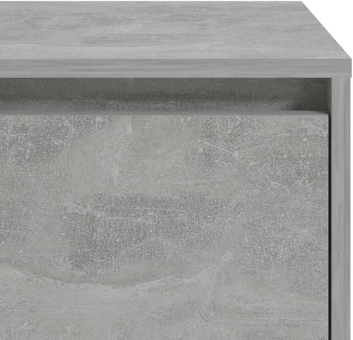 WIFESE Nachttisch Betongrau 45x34x44,5 cm Holzwerkstoff Nachtkästchen Nachtkommode Beistelltisch Tel