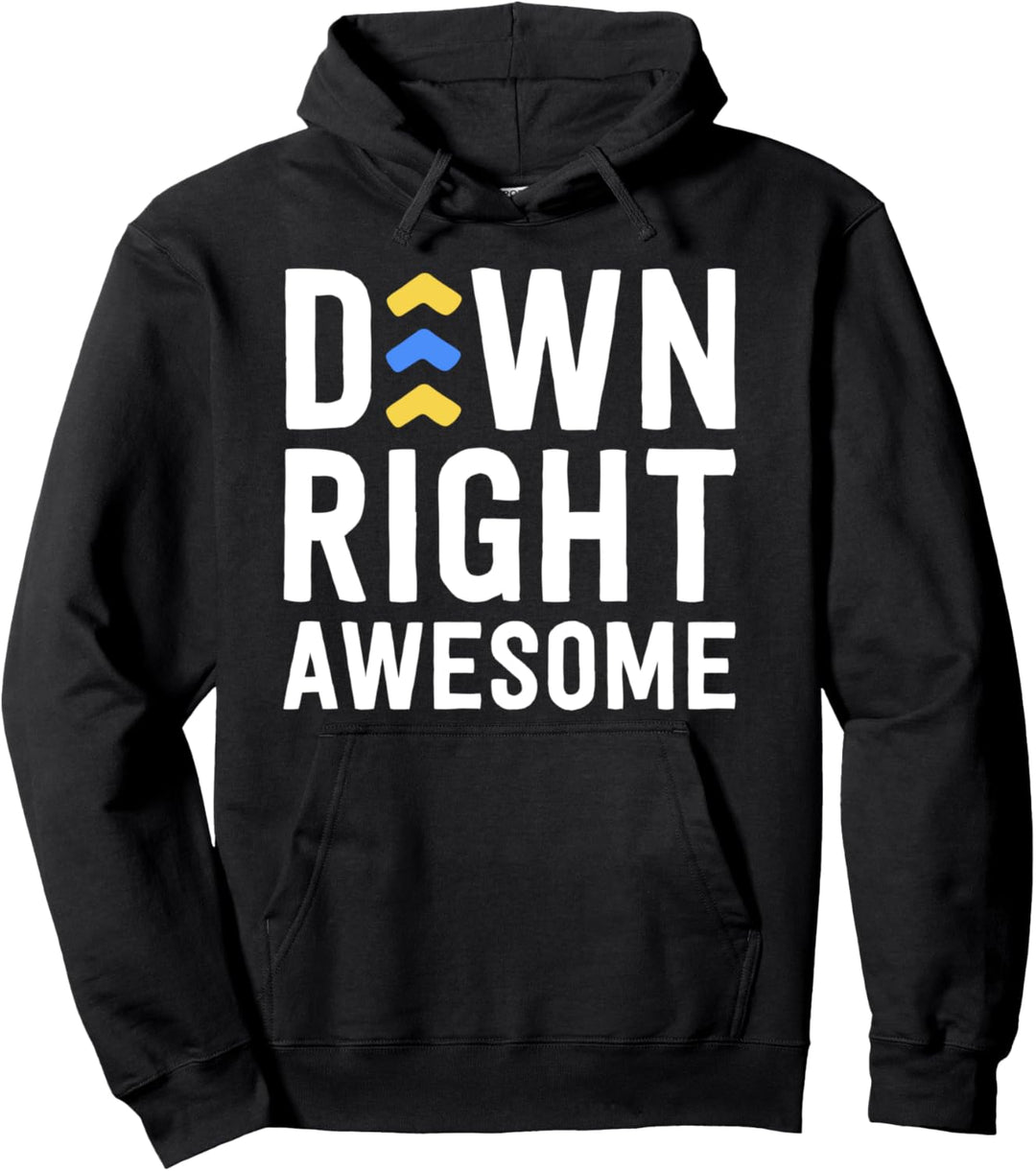 Down Right Awesome Shirt Down Syndrome Awareness Kid Arrows Pullover Hoodie
