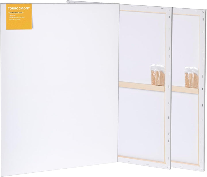 Keilrahmen 3er Set Leinwand 50x70 cm aus 100% Baumwolle 380 g/m² Leinwand Set Maltuch zum Malen 50x7