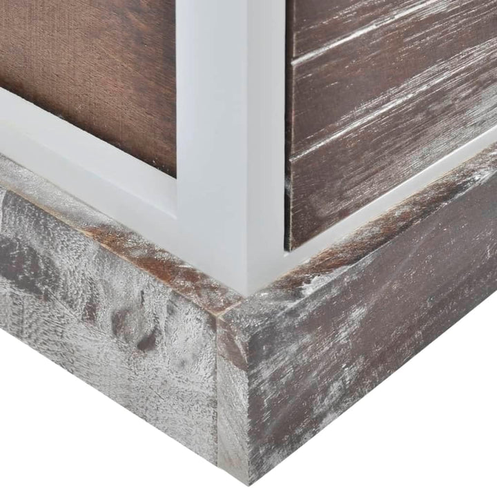 vidaXL 2X Nachttisch Holz Landhaus Schrank Nachtkonsole Telefontisch Kommode, 2