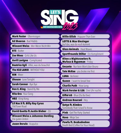 Let's Sing 2023 German Version [+ 2 Mics] (Nintendo Switch) Nintendo Switch Spiel + 2 Mikrofone, Nin