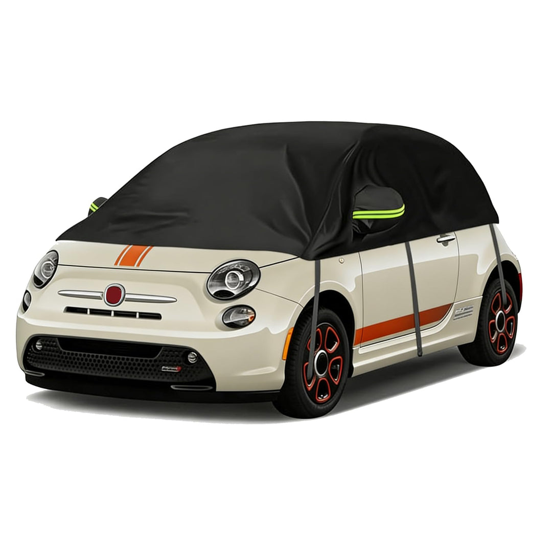 Halbe Autoabdeckung Ersatz Passend für FIAT 500 Abarth 595 (2010-2025), Sonnenfest Hälfte Halbgarage