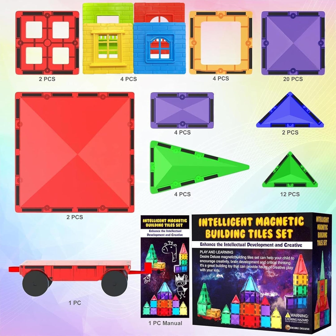 Desire Deluxe Magnetische Bausteine Magnet Montessori Spielzeug für Kinder, Magnetbausteine für Jung
