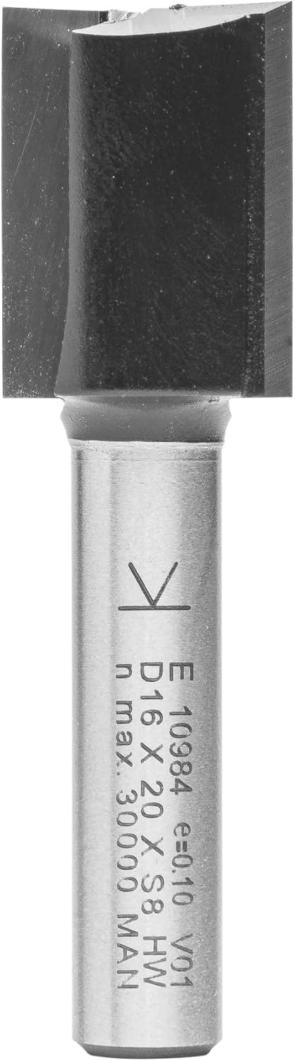 ENT 10984 Nutfräser HW, Schaft (S) 8 mm, Durchmesser (D) 16 mm, NL 20 mm, SL 32 mm, GL 52 mm, mit Ha