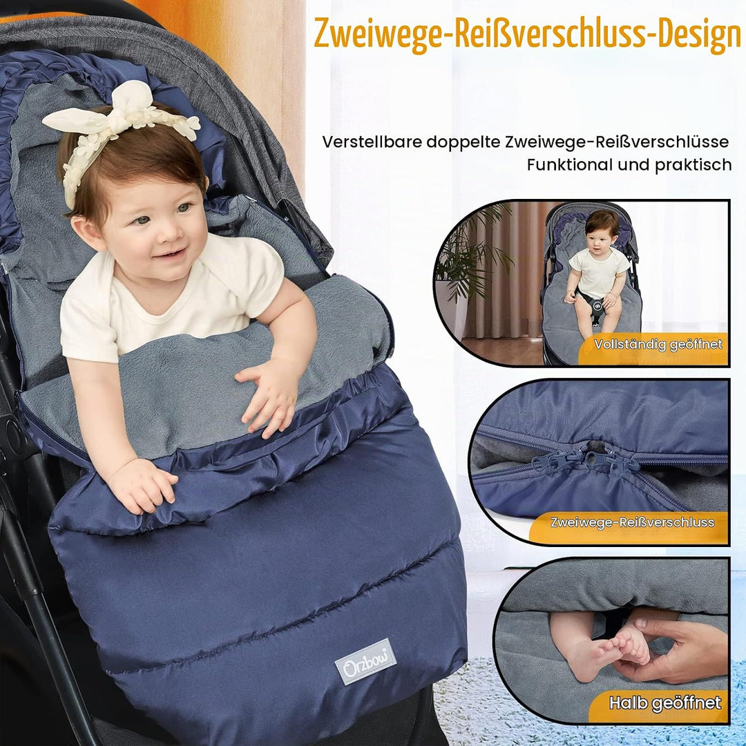 Orzbow Fusssack Kinderwagen Winter, Fusssack Buggy Fusssack Kinderwagen Baby Winter mit Wamres Polar