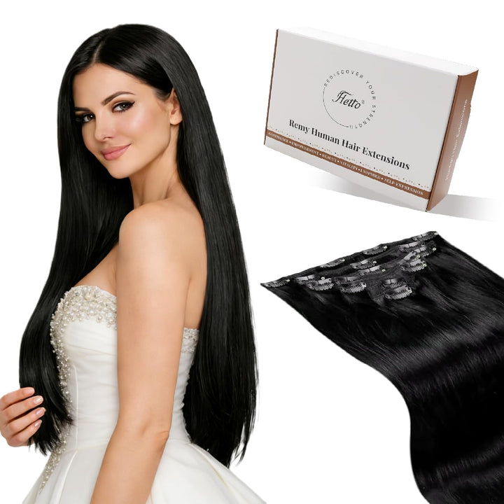 Hetto Echthaar Extensions Clip in Remy Clip in Extensions Echthaar Voller Kopf Extensions Clip in Ha