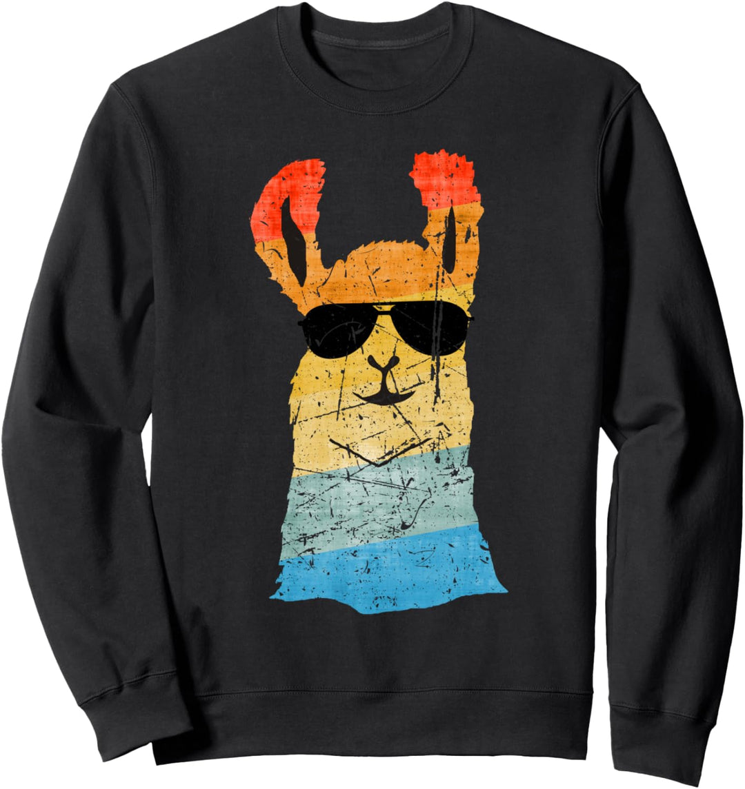 Fun Lama Alpaka mit Sonnenbrille für Damen und Männer Sweatshirt